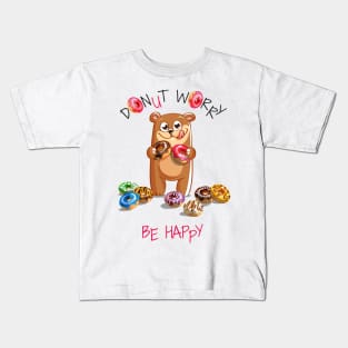 bear donut worry Kids T-Shirt